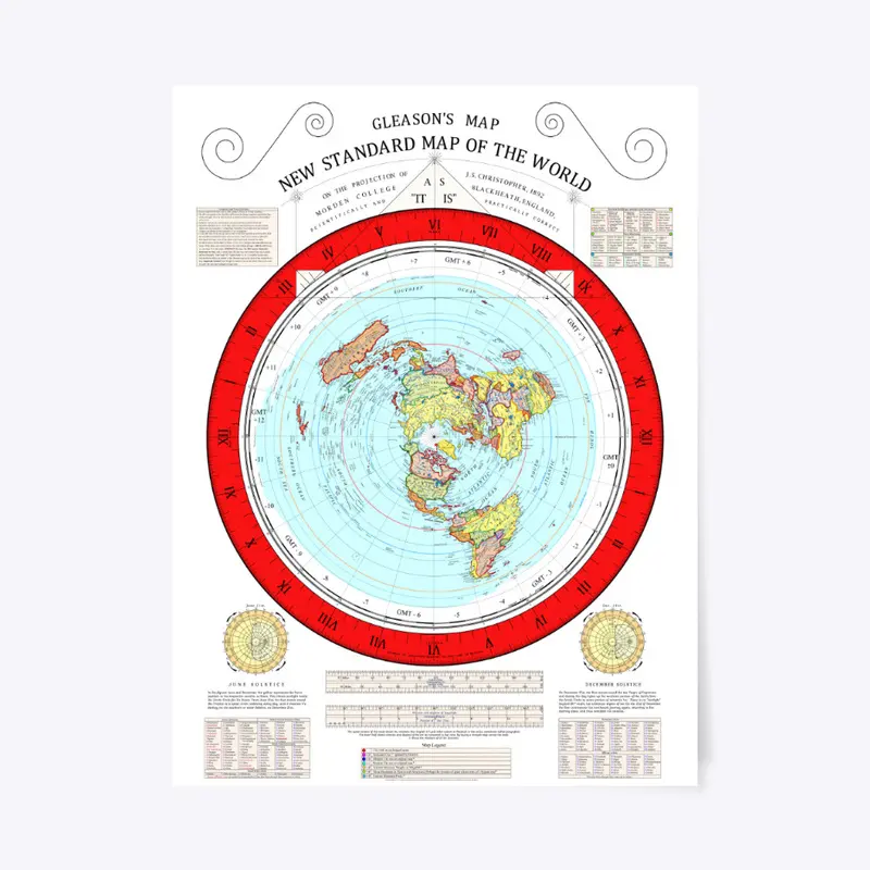 Red Gleason's Map Flat Earth Banjo