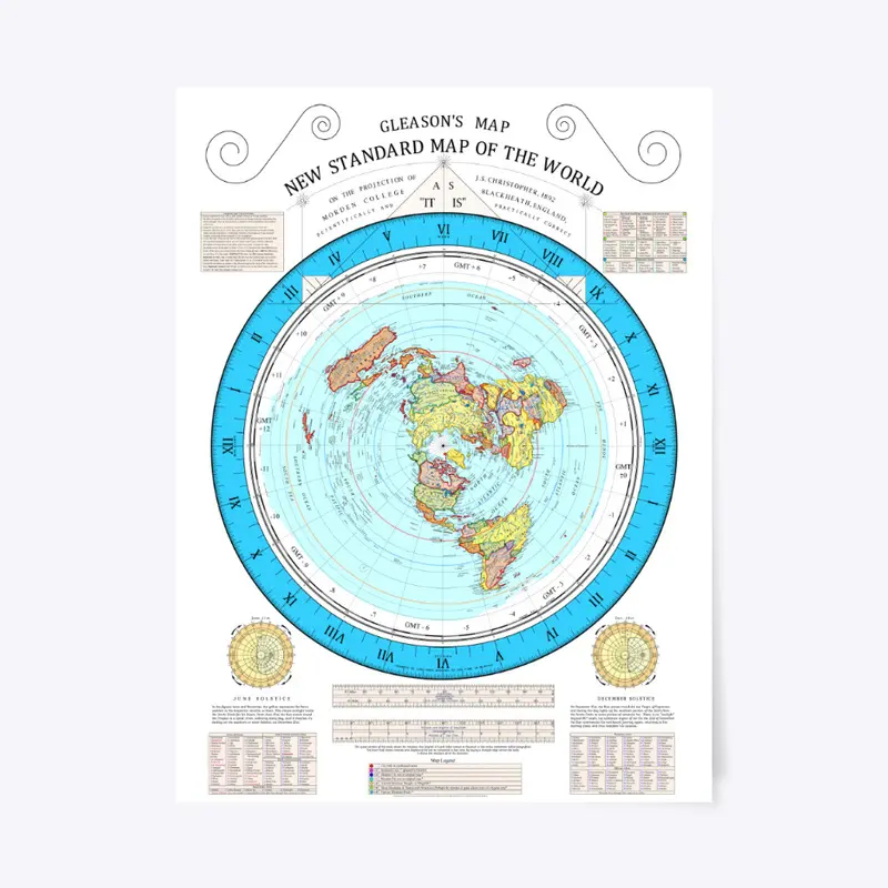 Blue Gleason's Map Flat Earth Banjo