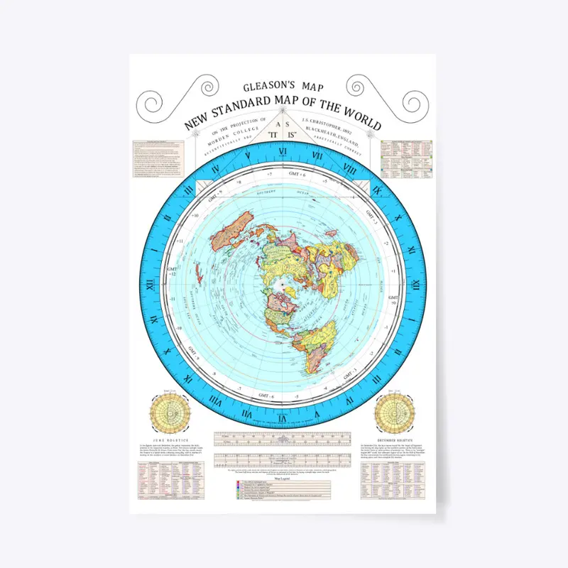 Blue Gleason's Map Flat Earth Banjo