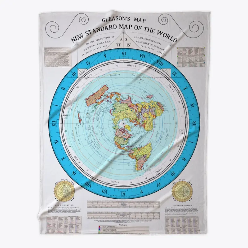 Blue Gleason's Map Flat Earth Banjo