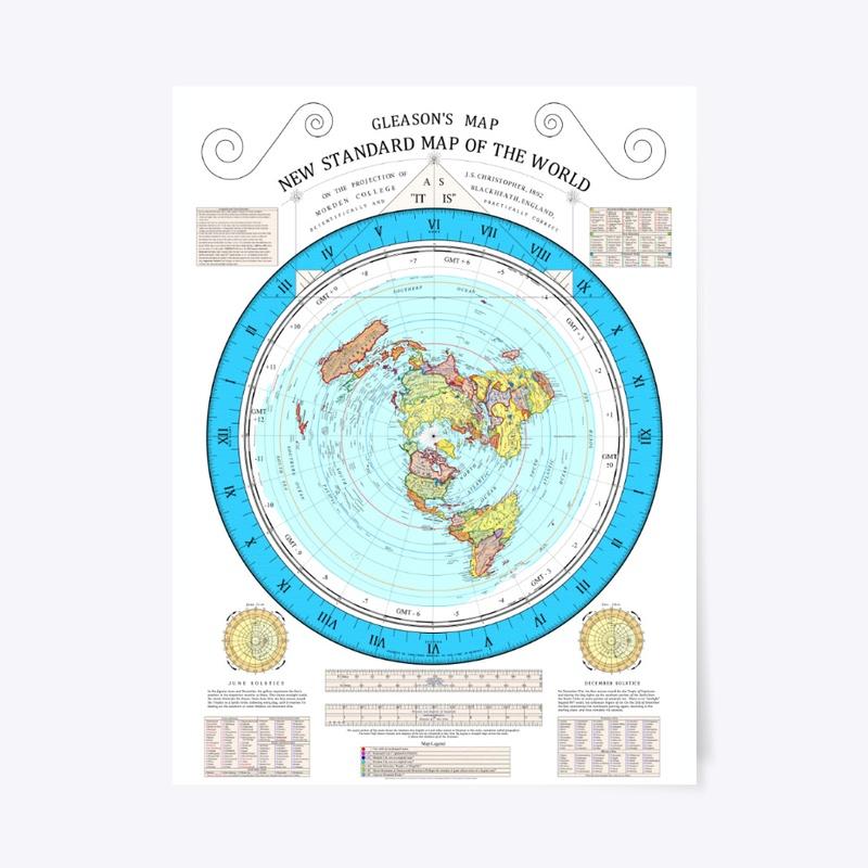 Blue Gleason's Map Flat Earth Banjo